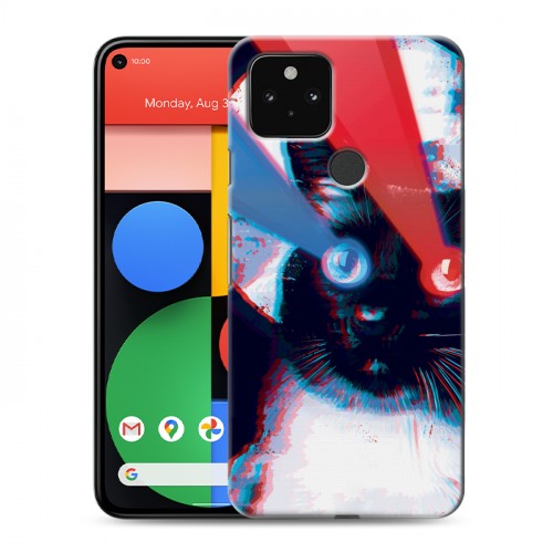 Дизайнерский пластиковый чехол для Google Pixel 5 ЗD Кошки