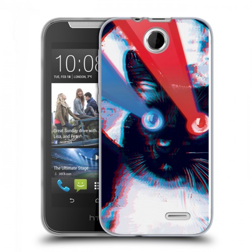 Дизайнерский силиконовый чехол для HTC Desire 310 ЗD Кошки