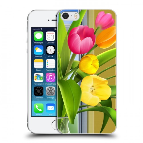 Дизайнерский пластиковый чехол для Iphone 5s 8 марта