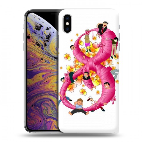 Дизайнерский силиконовый чехол для Iphone Xs Max 8 марта