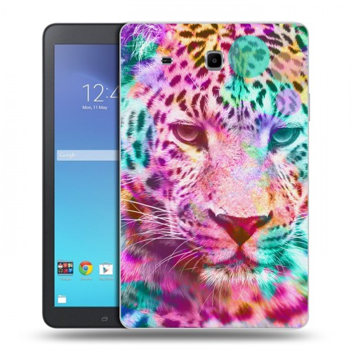Дизайнерский силиконовый чехол для Samsung Galaxy Tab E 9.6 Леопард гламур