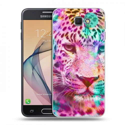Дизайнерский пластиковый чехол для Samsung Galaxy J5 Prime Леопард гламур
