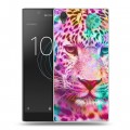 Дизайнерский пластиковый чехол для Sony Xperia L1 Леопард гламур