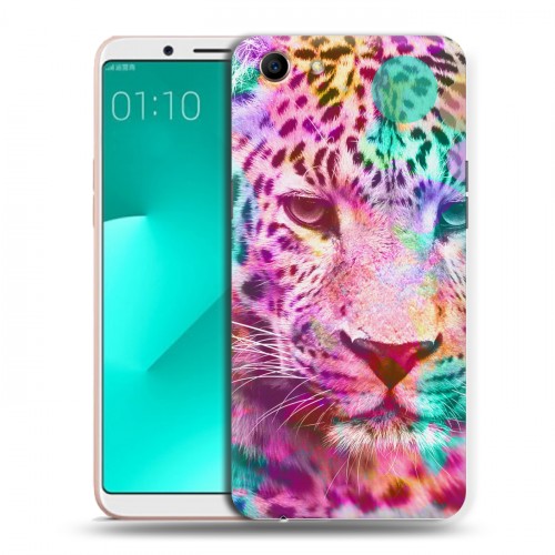 Дизайнерский пластиковый чехол для OPPO A83 Леопард гламур