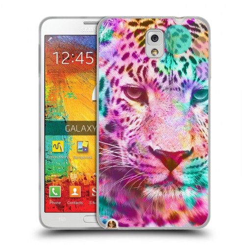 Дизайнерский пластиковый чехол для Samsung Galaxy Note 3 Леопард гламур