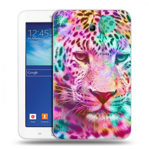 Дизайнерский силиконовый чехол для Samsung Galaxy Tab 3 Lite Леопард гламур