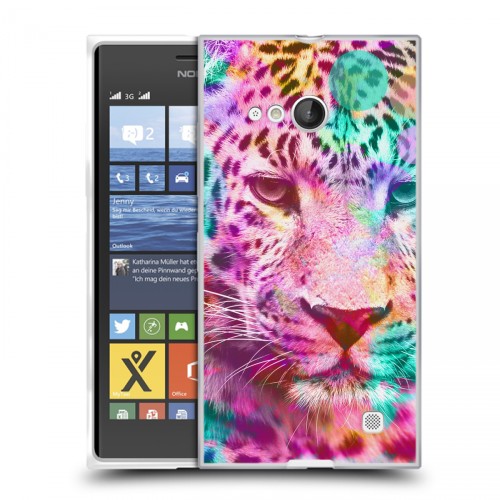 Дизайнерский пластиковый чехол для Nokia Lumia 730/735 Леопард гламур