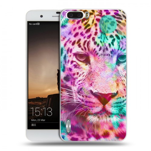 Дизайнерский силиконовый чехол для Huawei Honor 6 Plus Леопард гламур