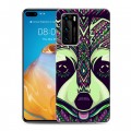 Дизайнерский силиконовый с усиленными углами чехол для Huawei P40 Животные ацтеков