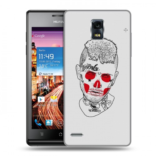 Дизайнерский пластиковый чехол для Huawei Ascend P1  Lil Peep