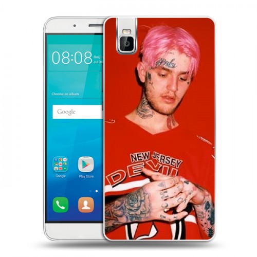 Дизайнерский пластиковый чехол для Huawei ShotX  Lil Peep