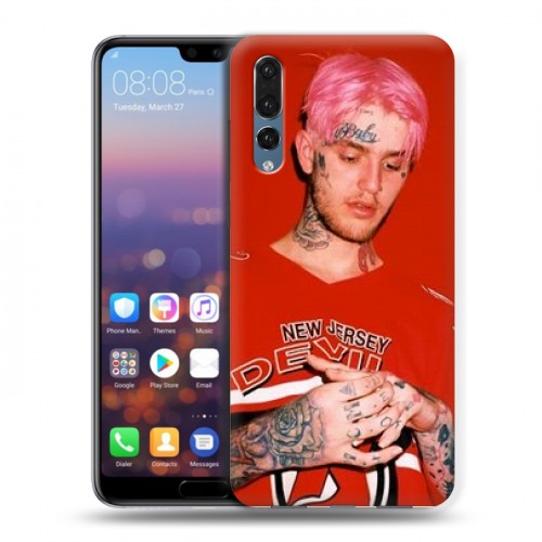 Дизайнерский силиконовый с усиленными углами чехол для Huawei P20 Pro  Lil Peep