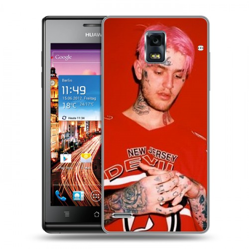 Дизайнерский пластиковый чехол для Huawei Ascend P1  Lil Peep