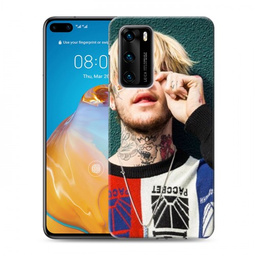 Дизайнерский силиконовый с усиленными углами чехол для Huawei P40  Lil Peep