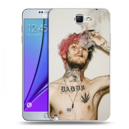 Дизайнерский пластиковый чехол для Samsung Galaxy Note 2  Lil Peep