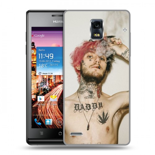 Дизайнерский пластиковый чехол для Huawei Ascend P1  Lil Peep