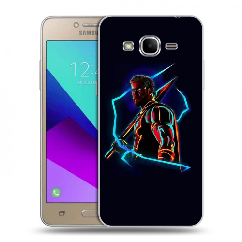 Дизайнерский силиконовый с усиленными углами чехол для Samsung Galaxy J2 Prime Неоновые супергерои