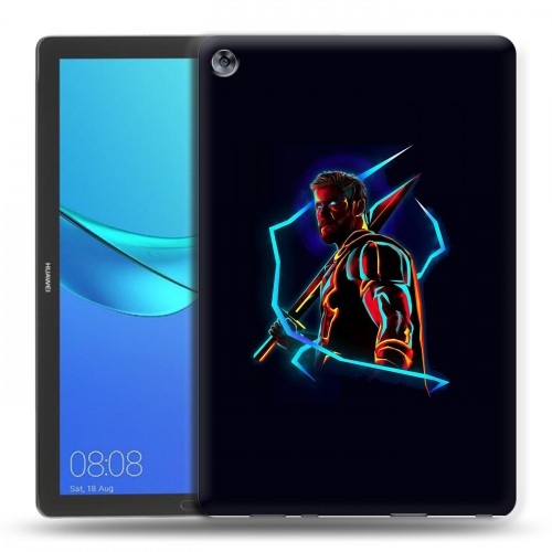 Дизайнерский силиконовый чехол для Huawei MediaPad M5 10.8 Неоновые супергерои