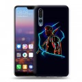 Дизайнерский силиконовый с усиленными углами чехол для Huawei P20 Pro Неоновые супергерои