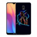 Дизайнерский силиконовый с усиленными углами чехол для Xiaomi RedMi 8A Неоновые супергерои