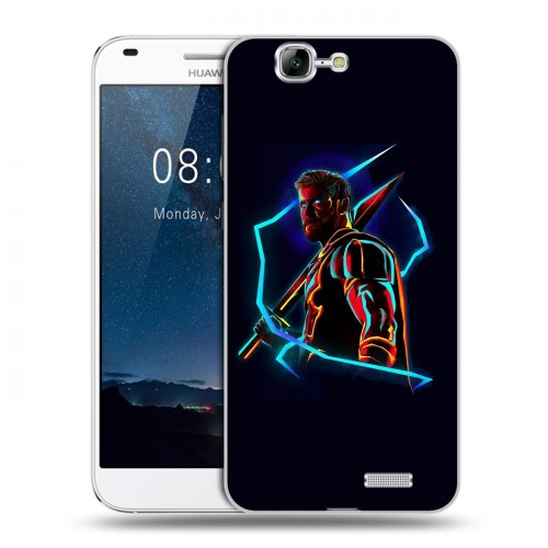 Дизайнерский пластиковый чехол для Huawei Ascend G7 Неоновые супергерои