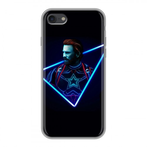 Дизайнерский силиконовый чехол для Iphone 7 Неоновые супергерои