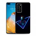 Дизайнерский силиконовый с усиленными углами чехол для Huawei P40 Неоновые супергерои