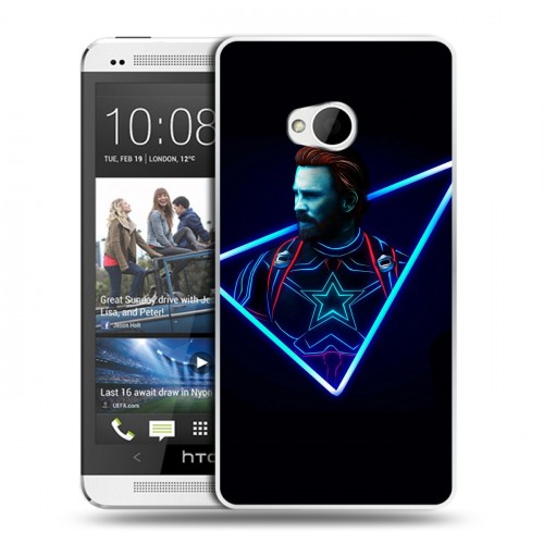Дизайнерский пластиковый чехол для HTC One (M7) Dual SIM Неоновые супергерои