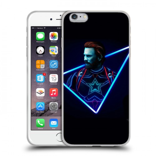 Дизайнерский силиконовый чехол для Iphone 6 Plus/6s Plus Неоновые супергерои
