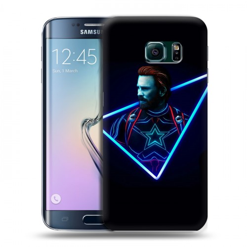 Дизайнерский пластиковый чехол для Samsung Galaxy S6 Edge Неоновые супергерои
