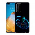 Дизайнерский силиконовый с усиленными углами чехол для Huawei P40 Неоновые супергерои