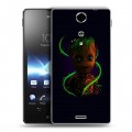 Дизайнерский пластиковый чехол для Sony Xperia TX Неоновые супергерои