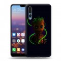 Дизайнерский силиконовый с усиленными углами чехол для Huawei P20 Pro Неоновые супергерои