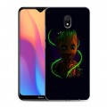 Дизайнерский силиконовый с усиленными углами чехол для Xiaomi RedMi 8A Неоновые супергерои