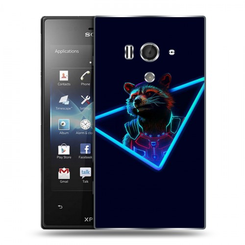 Дизайнерский пластиковый чехол для Sony Xperia acro S Неоновые супергерои