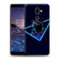 Дизайнерский пластиковый чехол для Nokia 7 Plus Неоновые супергерои