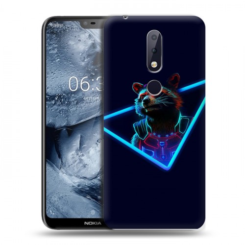 Дизайнерский пластиковый чехол для Nokia 6.1 Plus Неоновые супергерои