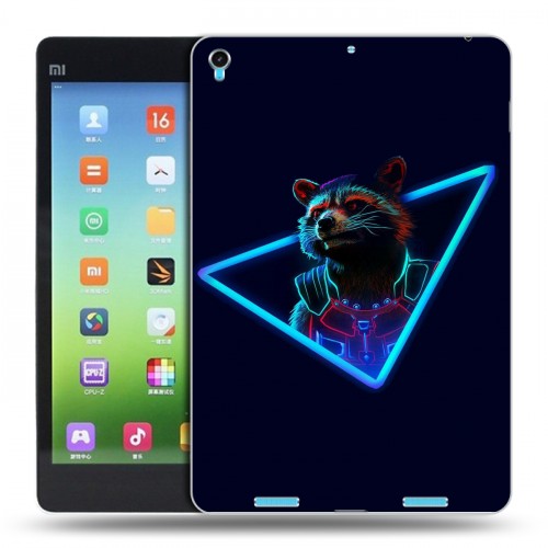 Дизайнерский силиконовый чехол для Xiaomi MiPad Неоновые супергерои