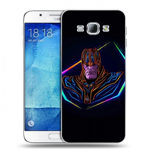 Дизайнерский пластиковый чехол для Samsung Galaxy A8 Неоновые супергерои