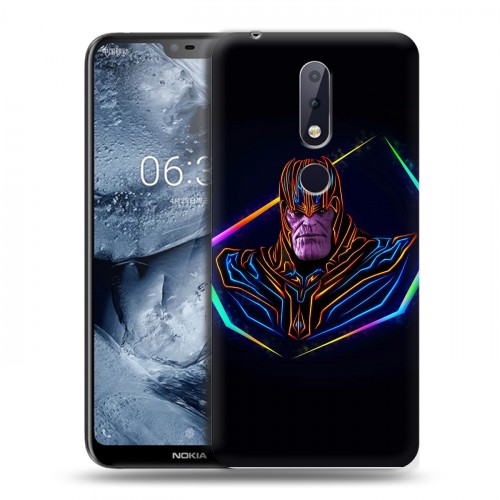 Дизайнерский пластиковый чехол для Nokia 6.1 Plus Неоновые супергерои