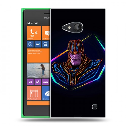 Дизайнерский пластиковый чехол для Nokia Lumia 730/735 Неоновые супергерои