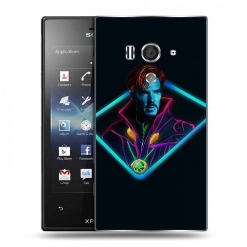 Дизайнерский пластиковый чехол для Sony Xperia acro S Неоновые супергерои