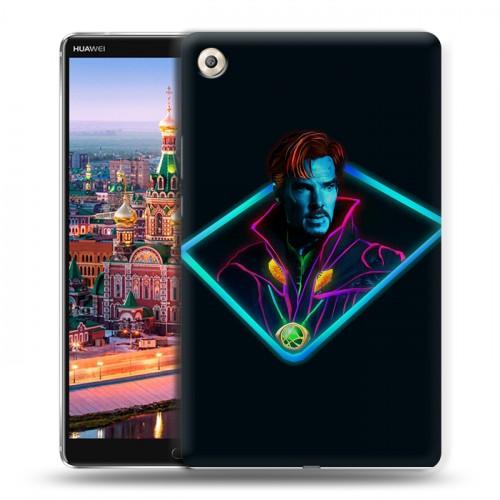 Дизайнерский пластиковый чехол для Huawei MediaPad M5 8.4 Неоновые супергерои