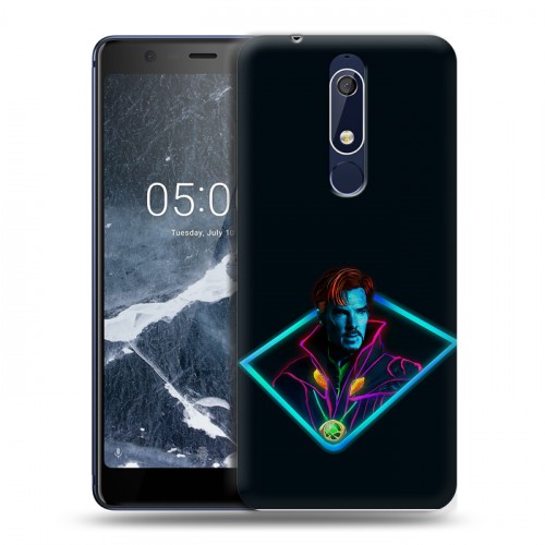 Дизайнерский пластиковый чехол для Nokia 5.1 Неоновые супергерои