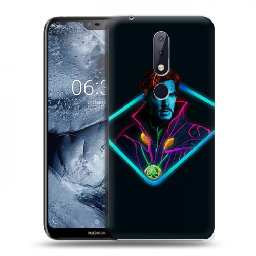 Дизайнерский пластиковый чехол для Nokia 6.1 Plus Неоновые супергерои