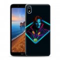 Дизайнерский силиконовый чехол для Xiaomi RedMi 7A Неоновые супергерои