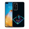 Дизайнерский силиконовый с усиленными углами чехол для Huawei P40 Неоновые супергерои