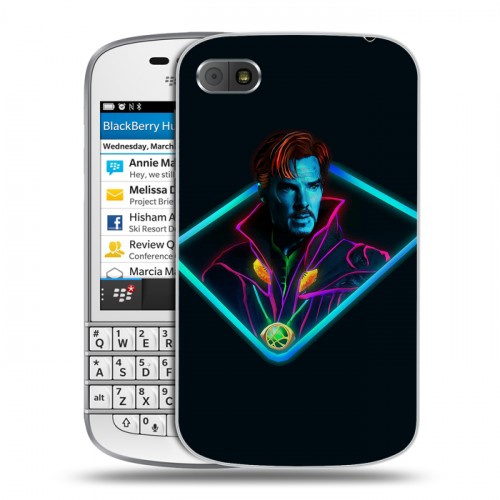 Дизайнерский пластиковый чехол для BlackBerry Q10 Неоновые супергерои