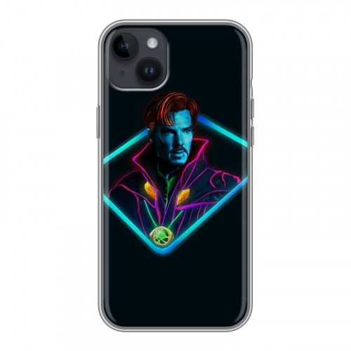 Дизайнерский пластиковый чехол для Iphone 14 Plus Неоновые супергерои