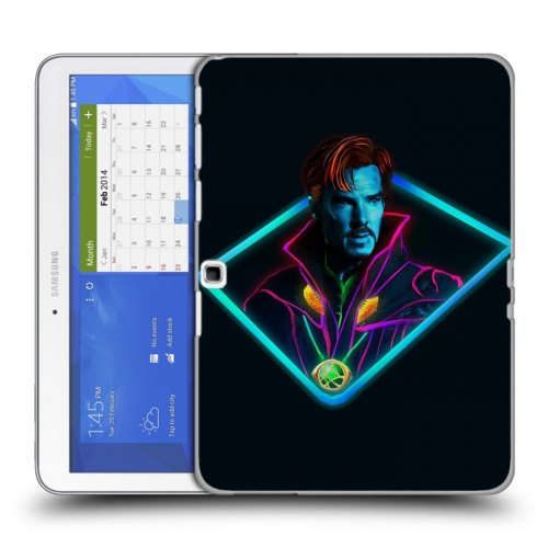 Дизайнерский силиконовый чехол для Samsung Galaxy Tab 4 10.1 Неоновые супергерои